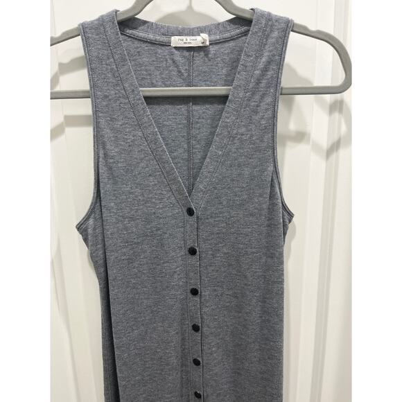 RAG & BONE Mac Midi Tank Dress in Heather Gray Sz S - Picture 3 of 11